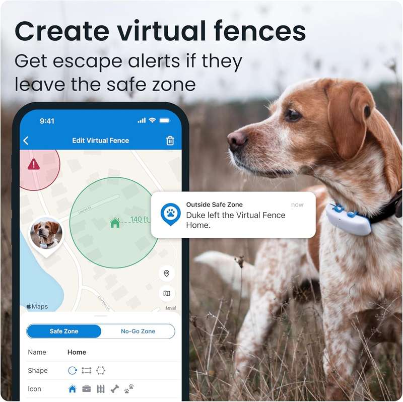 Tractive GPS Tracker for Dogs - Waterproof- Unlimited Range- Smart Pet Activity Tracker