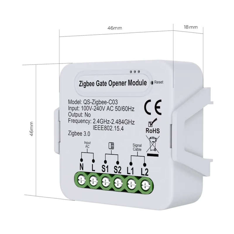Tuya Zigbee Garage Door Controller (AC Powered)