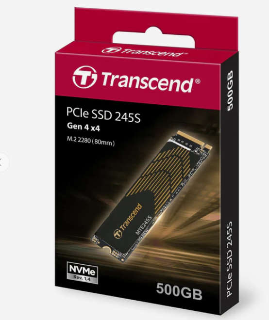 TRANSCEND 250GB MTE245S PCI-E  GEN 4X4 M.2 NVMe 2280 SSD 3D NAND - 3200 MB/s Read1800 MB/s Write ...