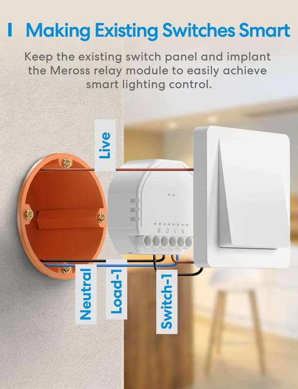 Meross Smart Wi-Fi In-Wall Switch MSS810HK - 1 Pack