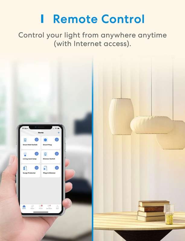 Meross Smart Wi-Fi In-Wall Switch MSS810HK - 1 Pack