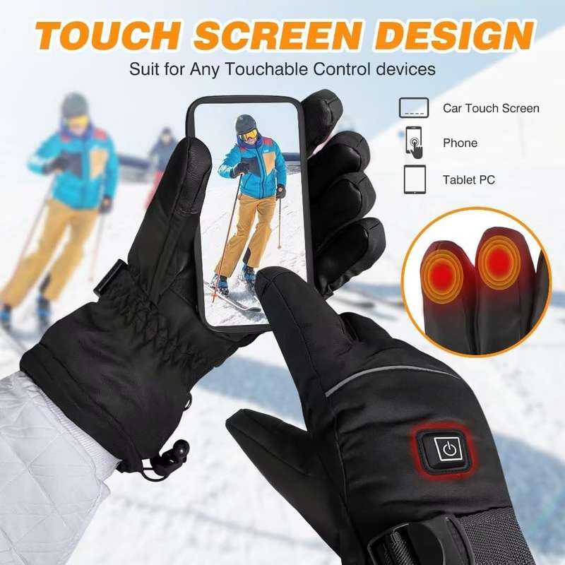 Unisex Rechargeable Heated Gloves - 3 Heat Settings  Electric Winter Gloves with Touchscreen C...