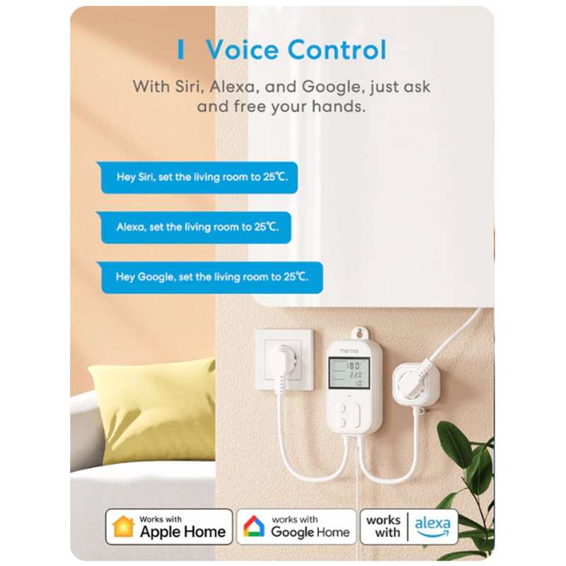 Meross Smart Wi-Fi Socket Thermostat / Heating & Cooling / MTS960HK