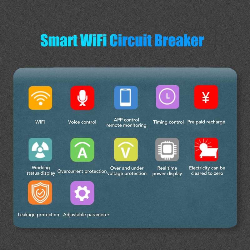 WIFI Smart Circuit Breaker Type Timer - 63A with Power KWh Monitoring - Tuya Smart App - Geyser T...