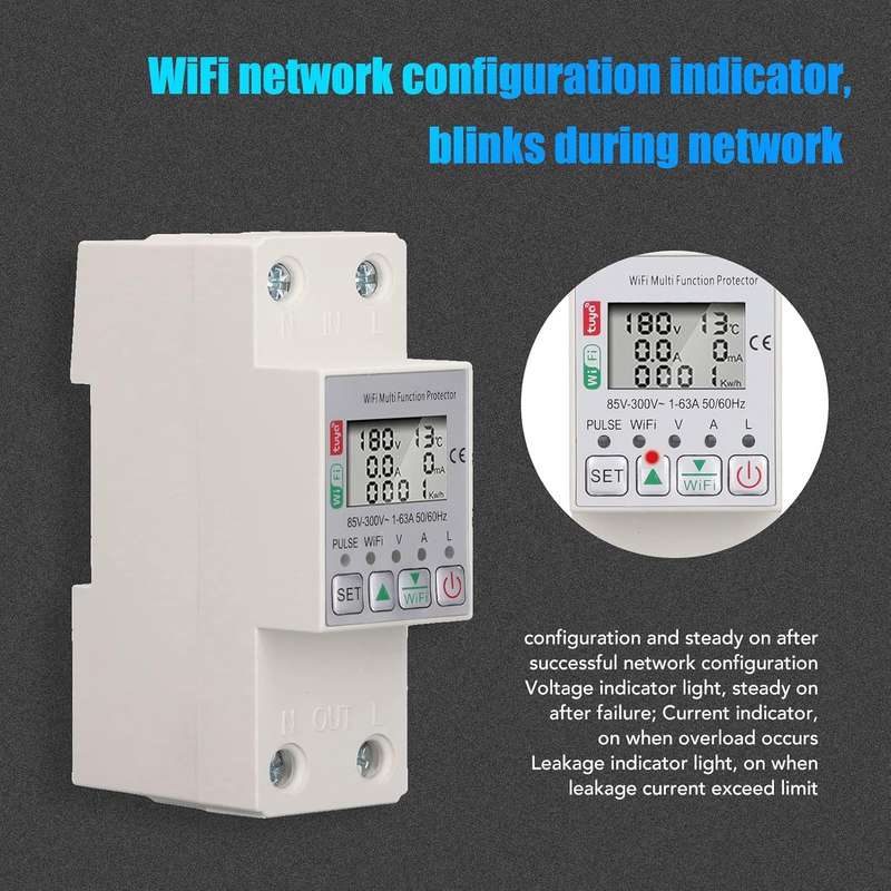 WIFI Smart Circuit Breaker Type Timer - 63A with Power KWh Monitoring - Tuya Smart App - Geyser T...