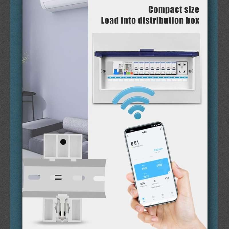 WIFI Smart Circuit Breaker Type Timer - 63A with Power KWh Monitoring - Tuya Smart App - Geyser T...