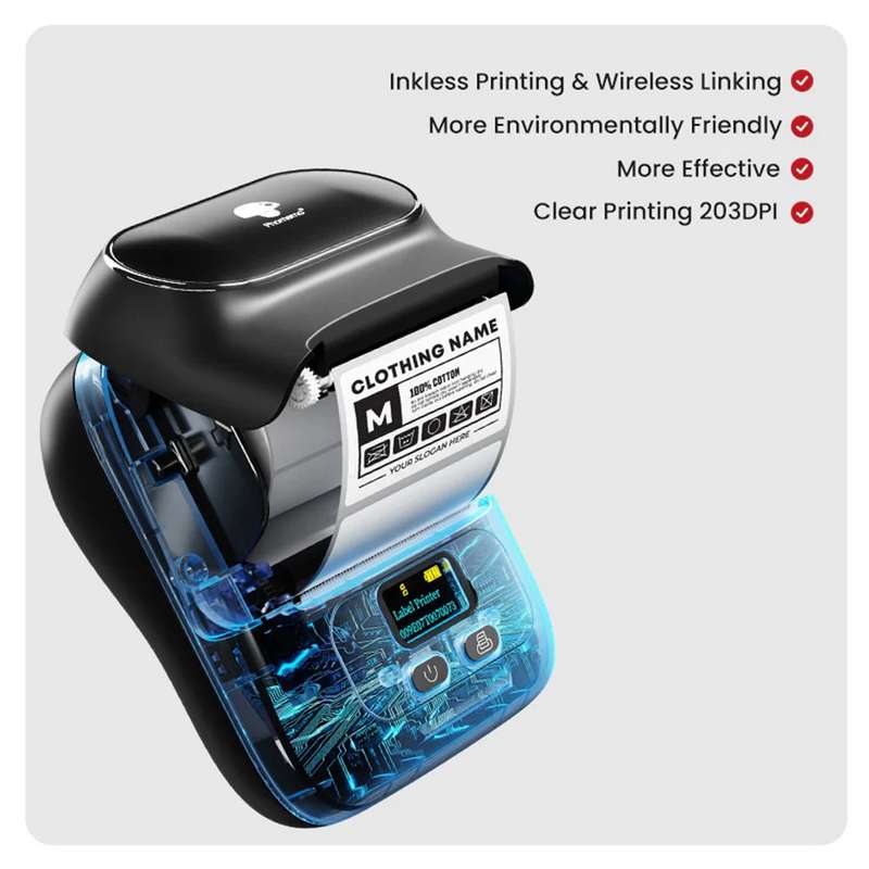 Phomemo M110 Bluetooth Portable Thermal Business Label Maker Black