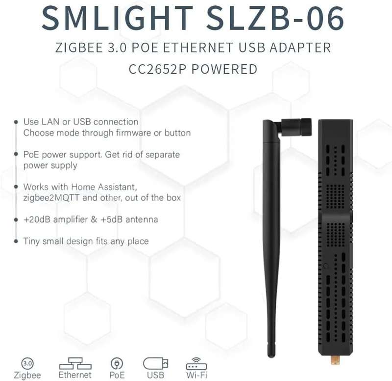 SMLIGHT SLZB-06 - Zigbee 3.0 to Ethernet (CC2652P Chip)- NON POE VERSION