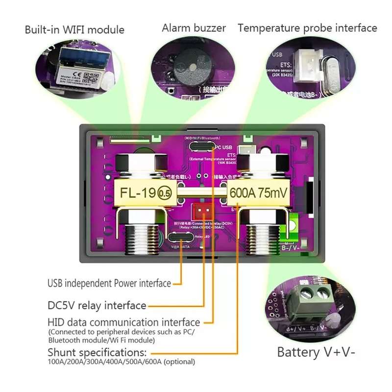 WIFI 200A Coulometer Battery Capacity Voltage Tester (For Getting Accurate Reading of Battery Per...