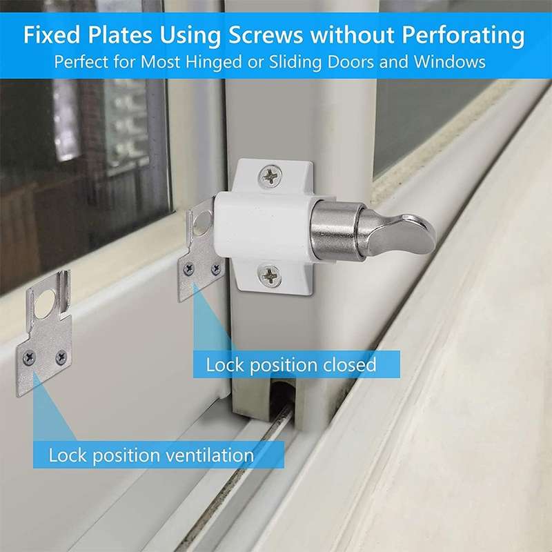 Sliding Patio Door or Window Thumb Turn Keyless Security Lock / Available in Black and White White