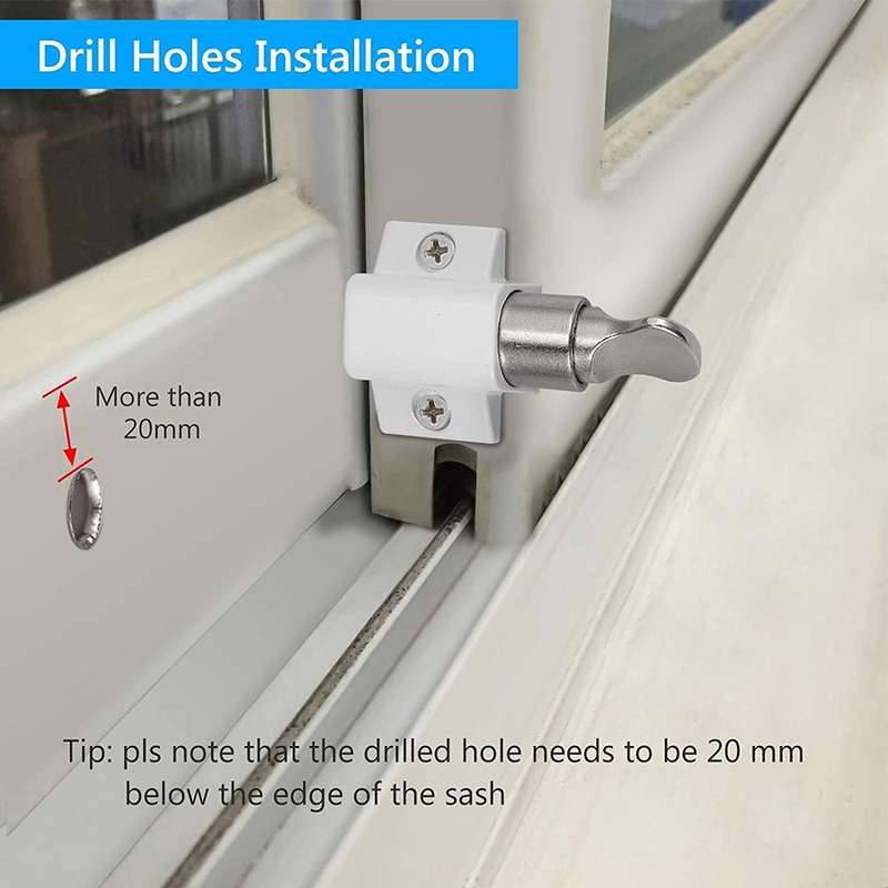 Sliding Patio Door or Window Thumb Turn Keyless Security Lock / Available in Black and White White