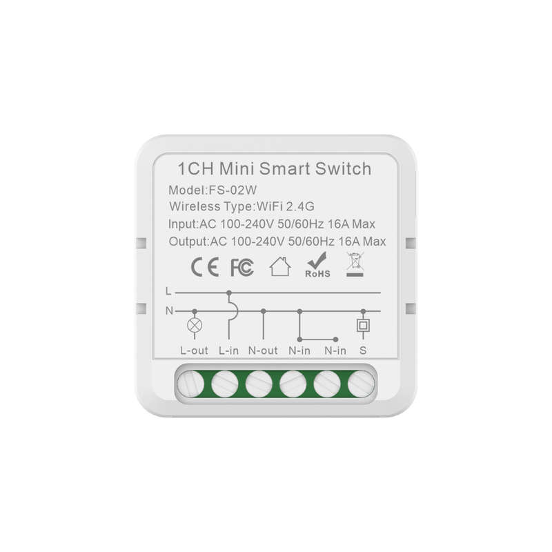Tuya MINI DIY Wi-Fi Smart Switch - 16A / AC100-250V / 50-60Hz