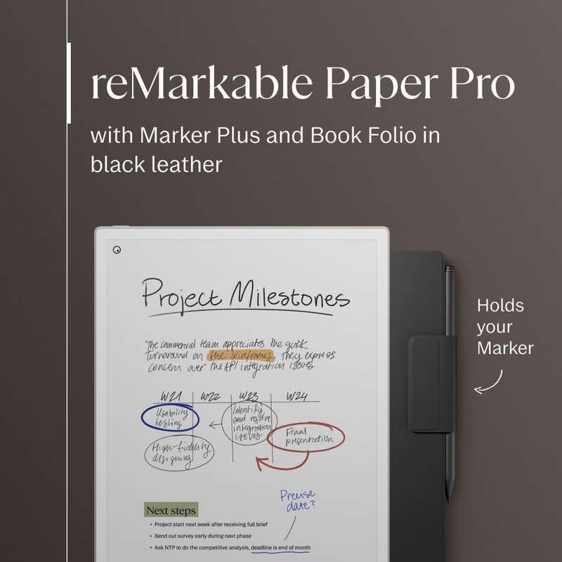 reMarkable Paper Pro Bundle  Premium Leather | Includes 11.8 reMarkable Paper Tablet- Marke...