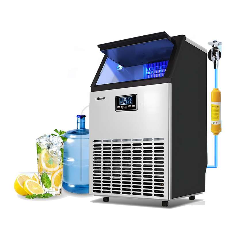 55KG Commercial Ice Machine (Plumbed-In) - high ice production capacity of 55kg per 24 hours (Ice...