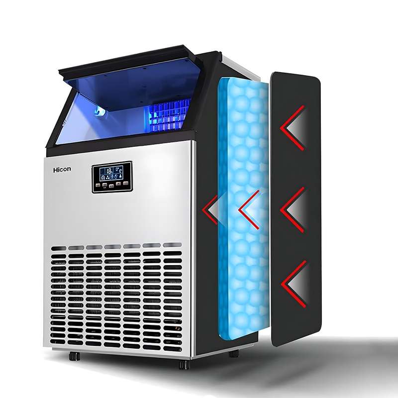 55KG Commercial Ice Machine (Plumbed-In) - high ice production capacity of 55kg per 24 hours (Ice...