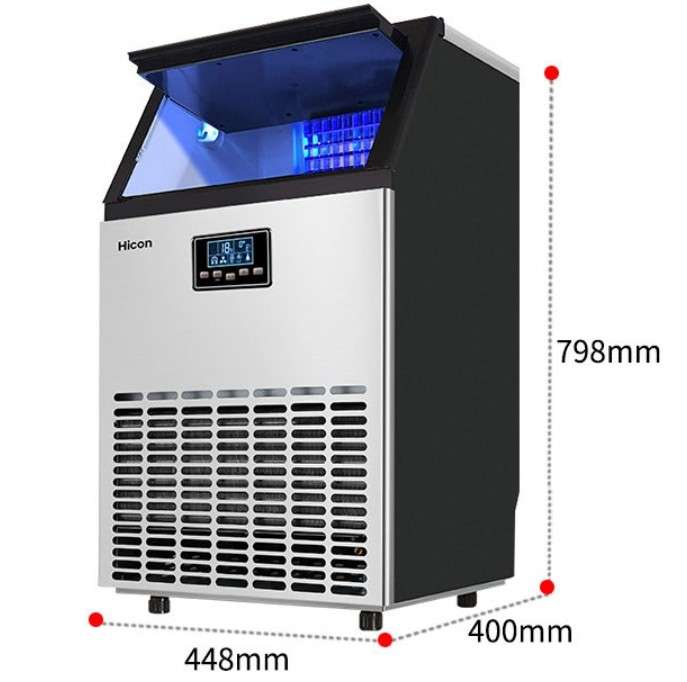 55KG Commercial Ice Machine (Plumbed-In) - high ice production capacity of 55kg per 24 hours (Ice...