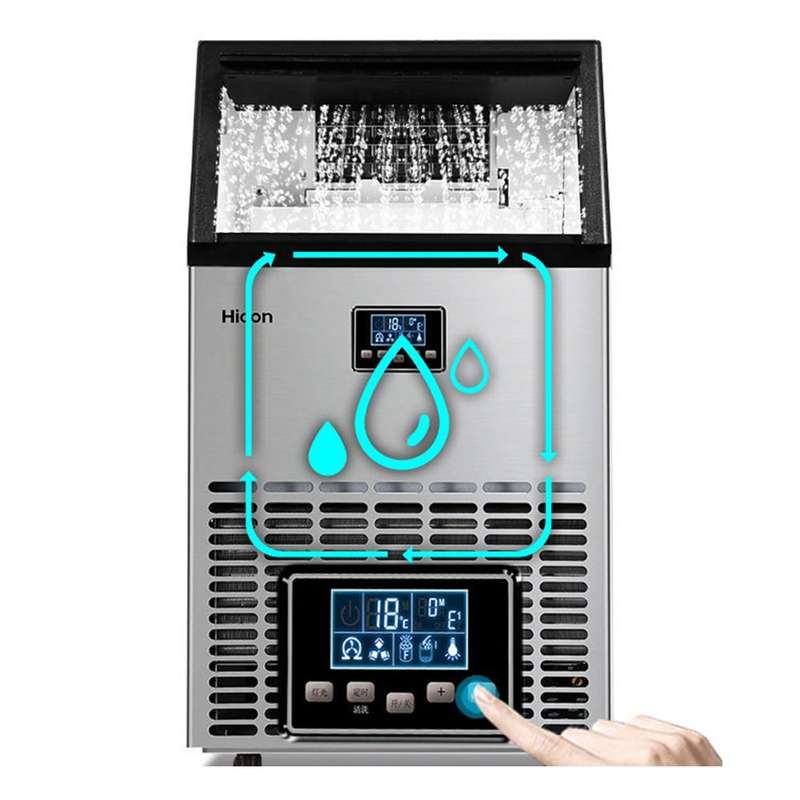 55KG Commercial Ice Machine (Plumbed-In) - high ice production capacity of 55kg per 24 hours (Ice...