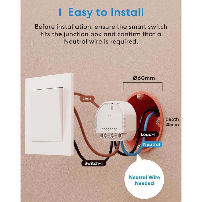Meross Matter Smart in-Wall Switch - MSS815MA