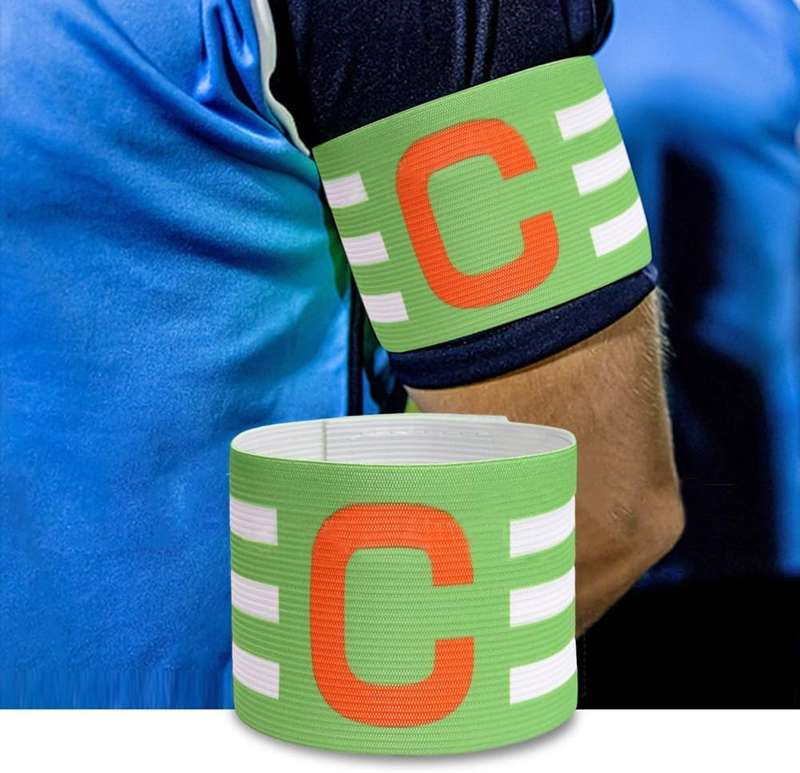 Striped Captain's Armband with Velcro Fastener - Available in Various Colours Green
