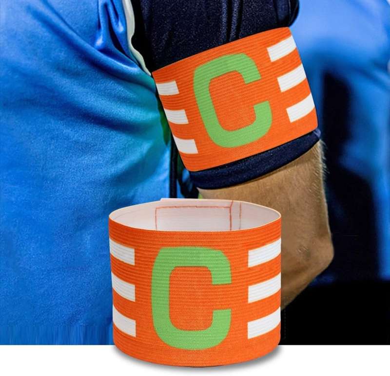 Striped Captain's Armband with Velcro Fastener - Available in Various Colours Green