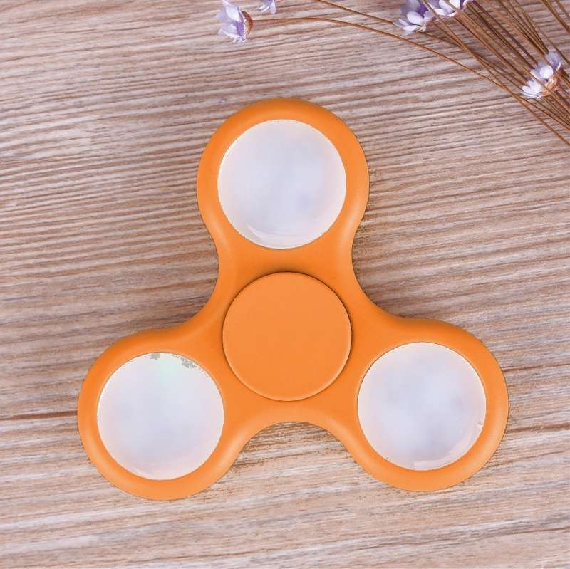 Fidget Hand Spinner - with LED Flashing Lights (Orange)