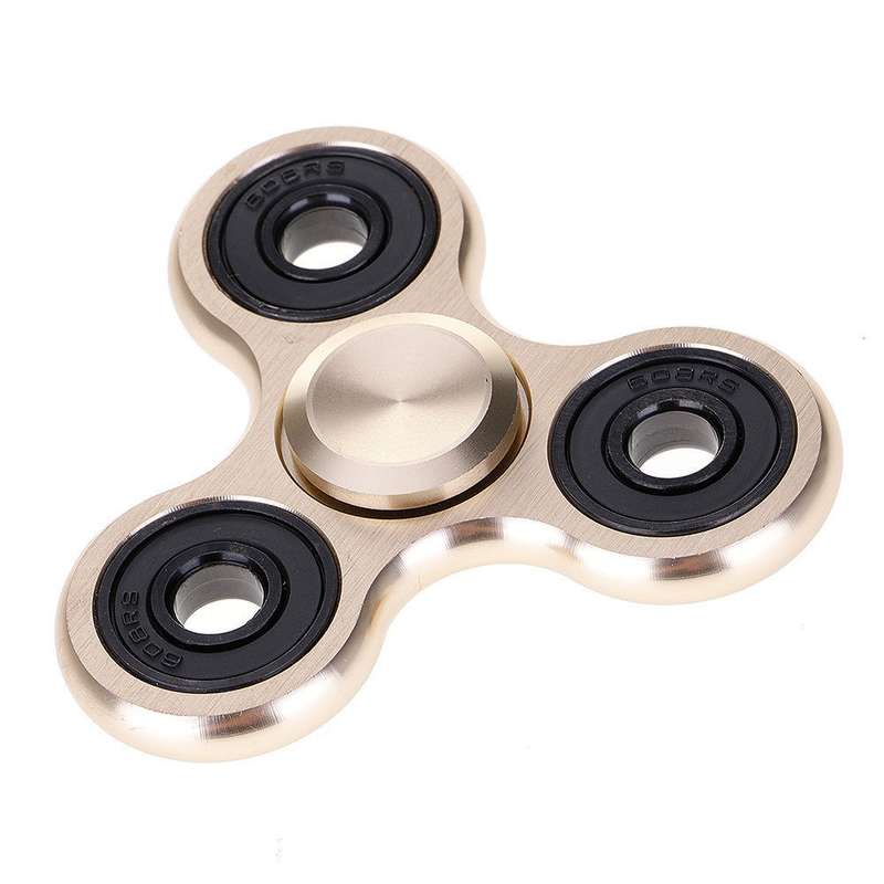 Aluminium Fidget Hand Tri-Spinner Anxiety Toy (Aluminium) - Gold