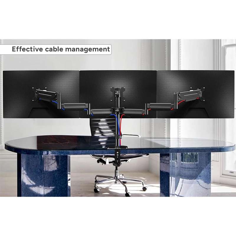 Triple Monitor Desk Stand - Designed to Hold Three 17-24 Monitors