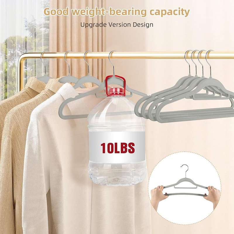 Velvet Non Slip Hangers - 10 Pack - Available in Various Colours Cream
