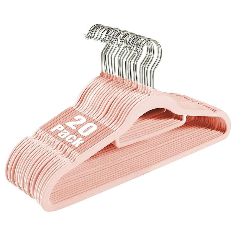 Velvet Non Slip Hangers - 20 Pack - Available in Various Colours Cream