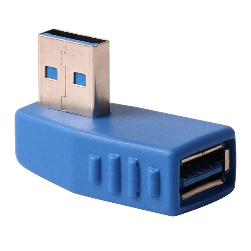 90 Degrees RIGHT Angled USB 3 Male to Female Adapter