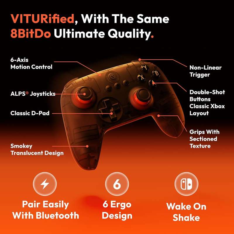 VITURE x 8BitDo Ultimate C Bluetooth Controller for Switch- Switch 2