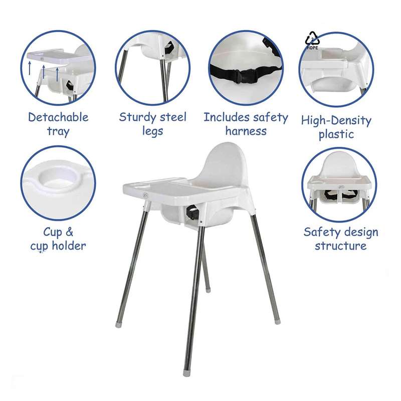 Baby Feeding Chair - White (Antilop High Chair)
