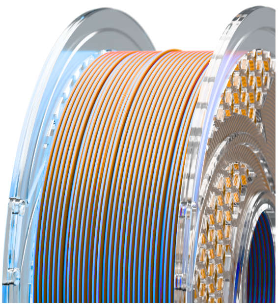 SA Filament PLA+ Silk Dual Filament Tropical Sunset - Orange & Sky Blue
