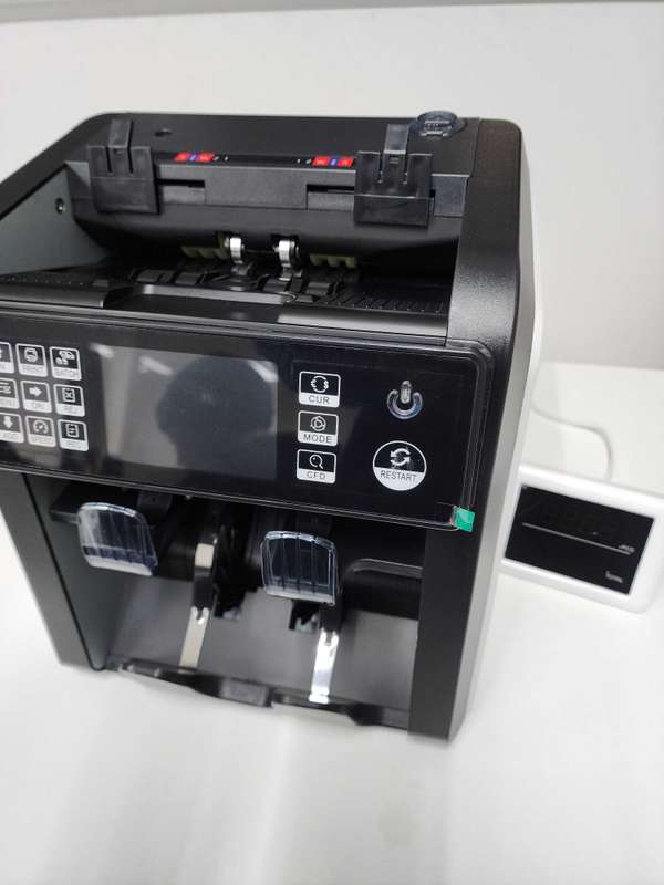Dual Pocket Bank Note Cash Counter with Counterfeit Detection - Multi denomination/Multi Currency...