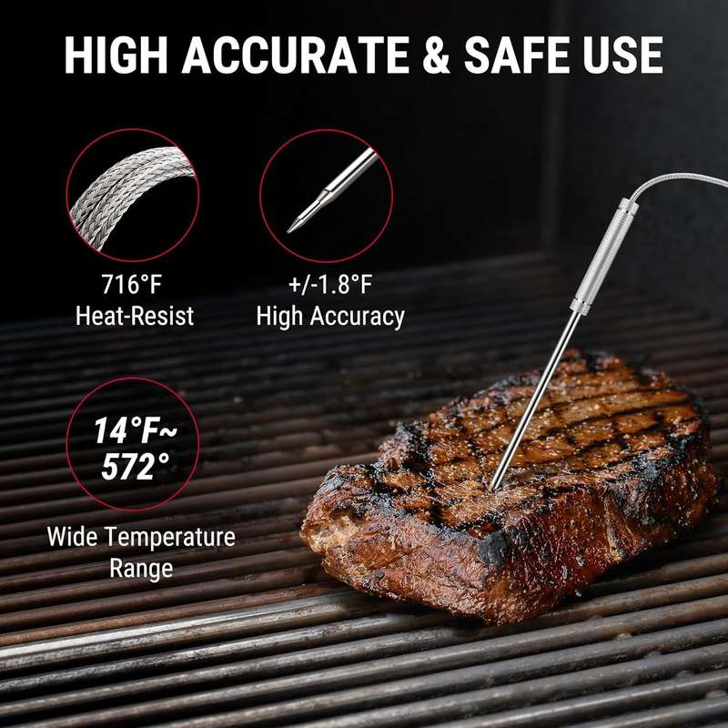 ThermoPro Digital Wireless Meat Thermometer - Bluetooth with 2 Probes