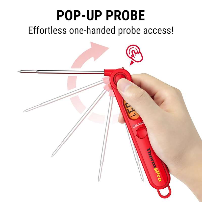 ThermoPro Digital Meat Thermometer - Available in Various Colours Red