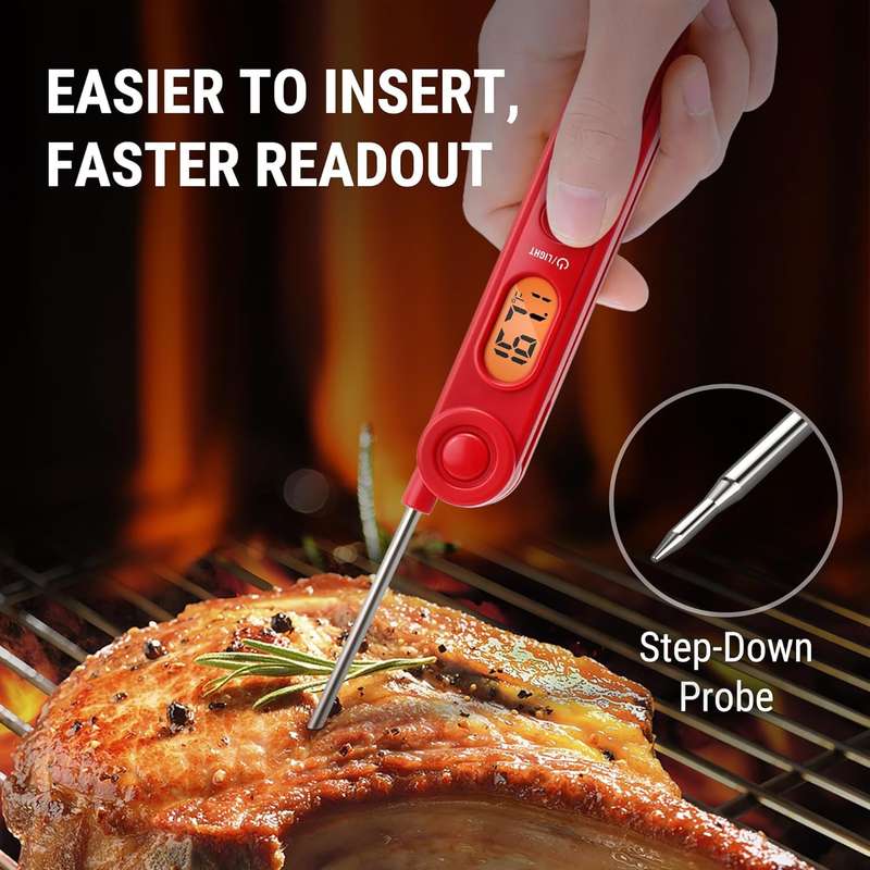 ThermoPro Digital Meat Thermometer - Available in Various Colours Red