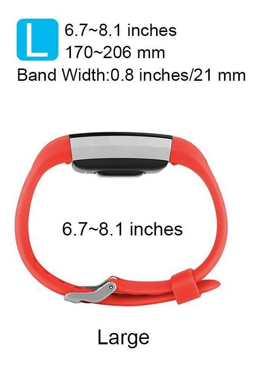 Fitbit Charge 2 Silicon Band - Adjustable Replacement Strap - Salmon (Small)