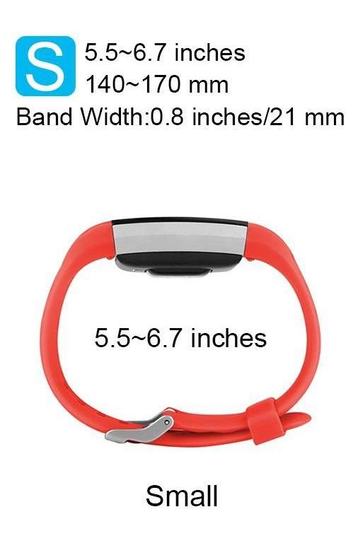 Fitbit Charge 2 Silicon Band - Adjustable Replacement Strap - Salmon (Small)