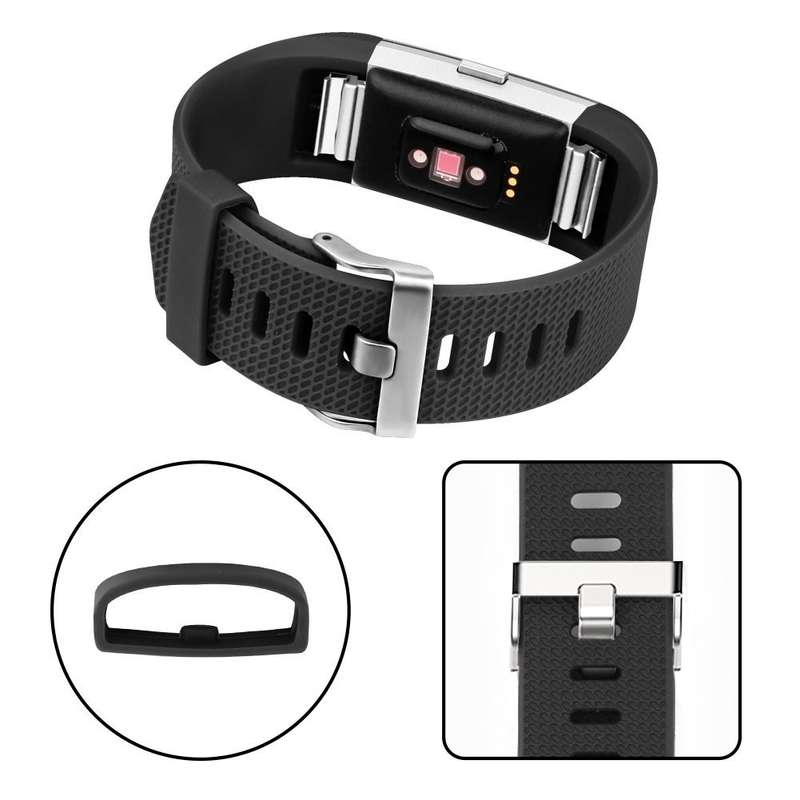 Fitbit Charge 2 Silicon Band - Adjustable Replacement Strap - BLACK Small