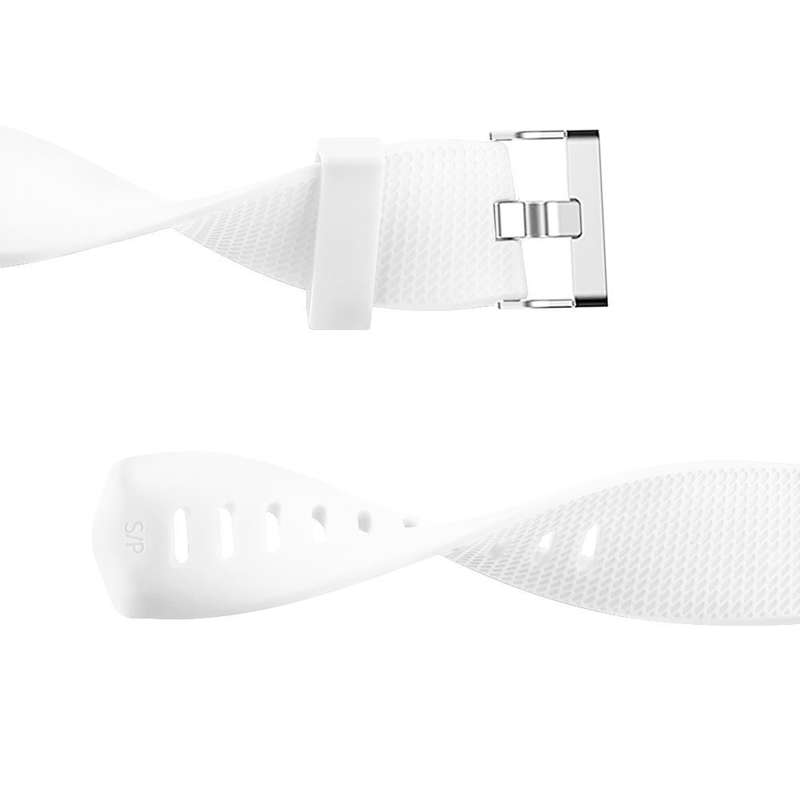 Fitbit Charge 2 Silicon Band - Adjustable Replacement Strap - WHITE (Large)