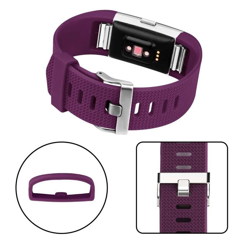 Fitbit Charge 2 Band - Adjustable Replacement Strap - PLUM Large