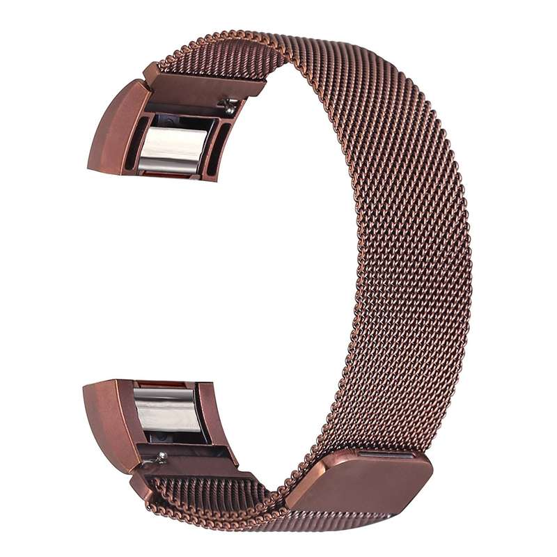 Fitbit Charge 2 Stainless Steel Band - Adjustable Replacement Strap with Magnetic Lock - Coffee B...