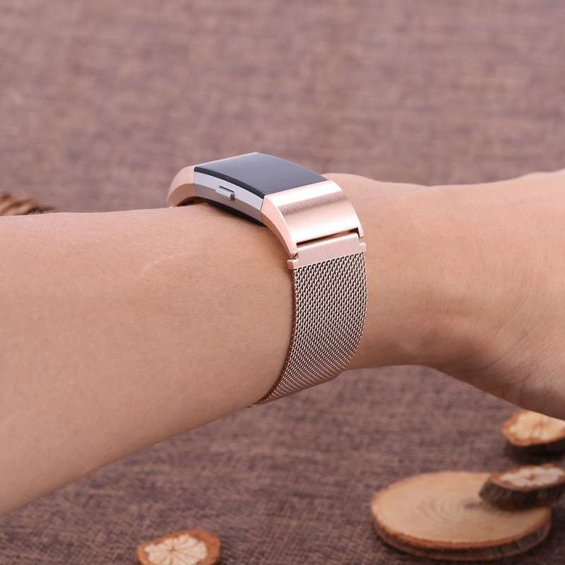Fitbit Charge 2 Stainless Steel Band - Adjustable Replacement Strap with Magnetic Lock - Rose Gold