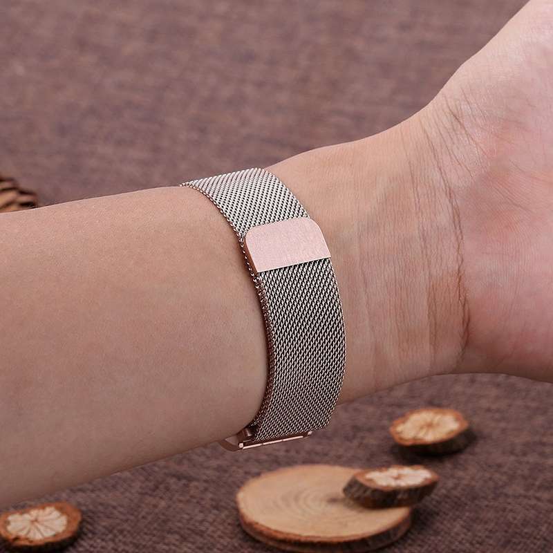 Fitbit Charge 2 Stainless Steel Band - Adjustable Replacement Strap with Magnetic Lock - Rose Gold