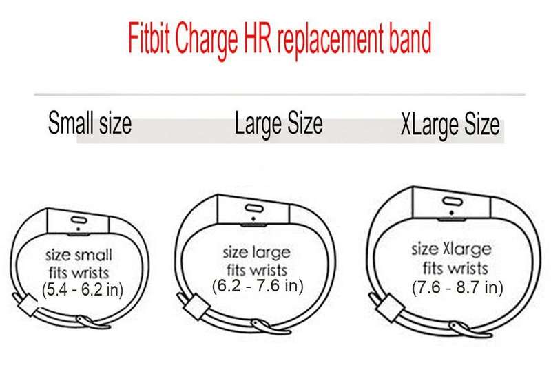 Fitbit Charge HR Band - Adjustable Replacement Strap - Black - Large