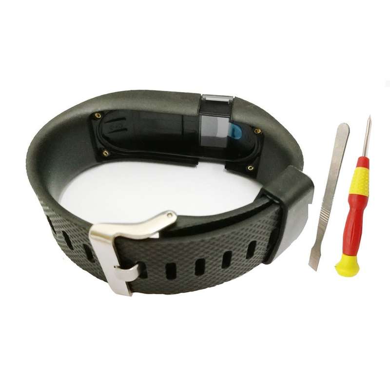 Fitbit Charge HR Band - Adjustable Replacement Strap - Black - Large