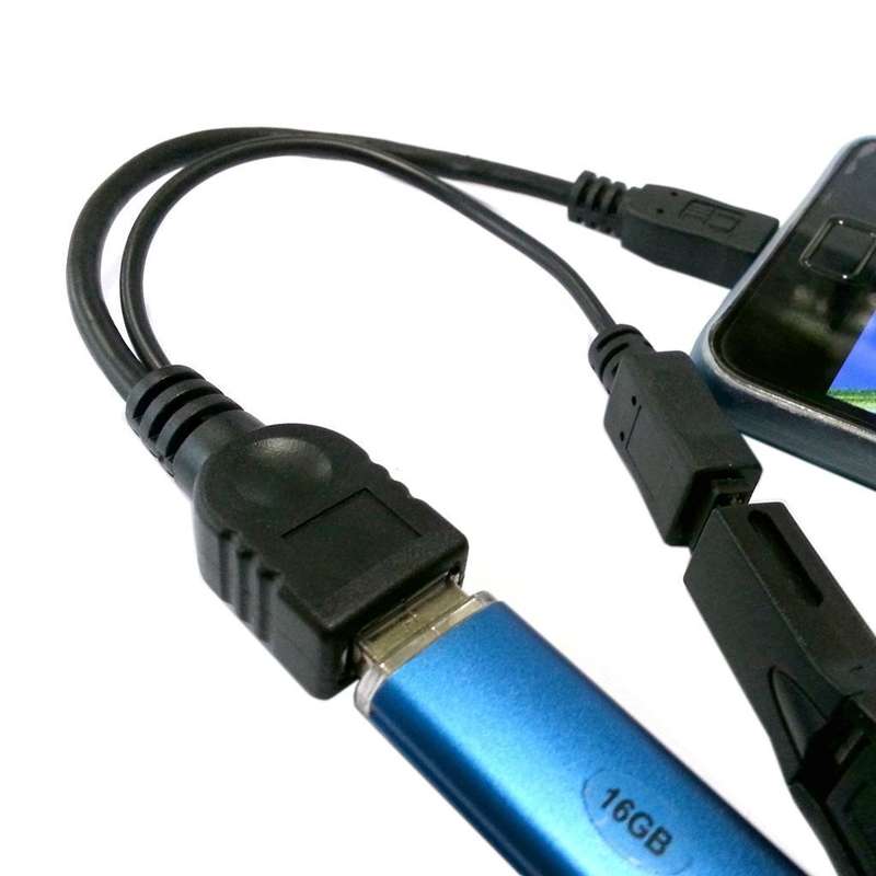 Micro USB Host OTG Cable with Micro USB Power connector (20cm)