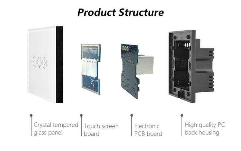 Dimmable Smart Light Switch - RF Touch Remote Control - 1 Gang (NO NEUTRAL REQUIRED) Black