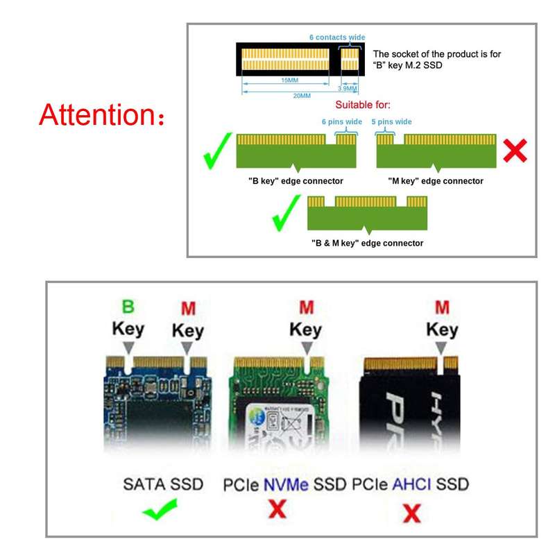 NGFF M.2 SSD to 2.5 SATA 3 Converter